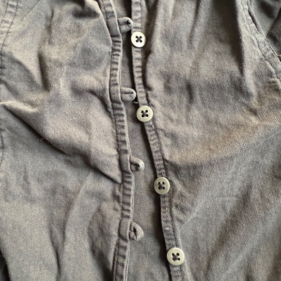 Free People Charcoal Lace-Up Blouse - Picture 4 of 7